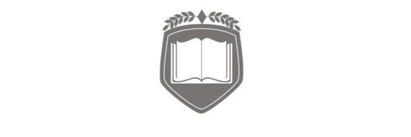 a logo of a book
