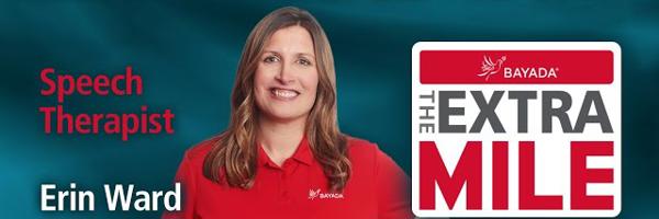 a woman in a red shirt