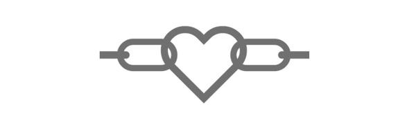 a heart linked together with a chain