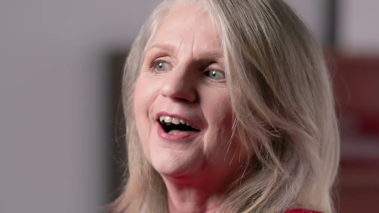 a woman with grey hair
