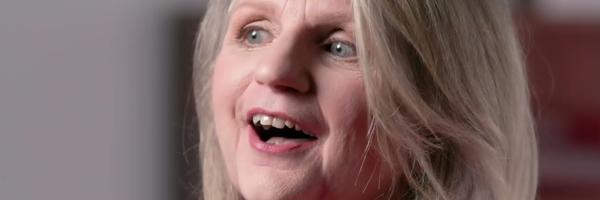 a woman with grey hair